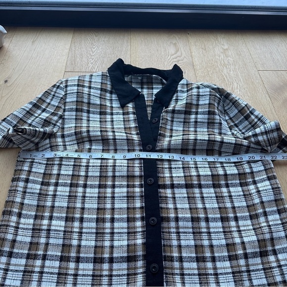 Lindor vintage short sleeves button down blouse plaid - 14 - Picture 11 of 12